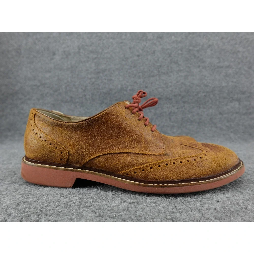 Cole‎ Haan Nike Air Wingtip Oxford Mens 11.5 Tan Suede Good Distressed Brogue